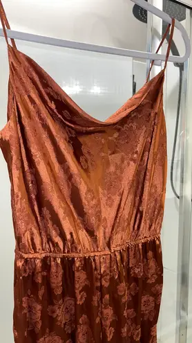 Sage The Label Burnt Orange Cowl Neck Jumpsuit