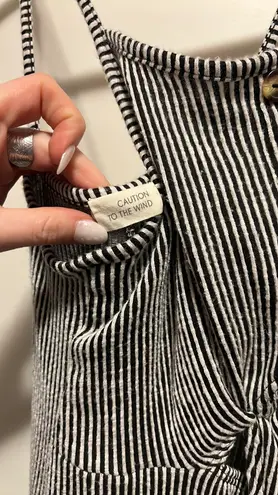 Caution to the Wind Black and white striped dress - Image 2