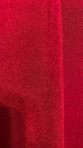 Carol Rose red longsleeves with feather collar blouse size 2X