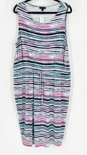 Lane Bryant NWT  Women's Sleeveless Elastic Waist Dress Sunset Stripes Size 18/20