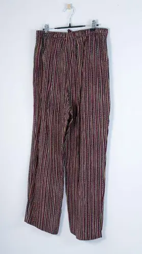Sag Harbor Vintage 90s Flowy Striped Capri Pants Petite Womans Large Boho Retro