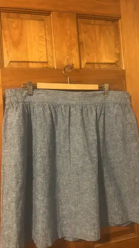 Loft  Outlet Chambray Linen & Cotton Pull On Mini Skirt