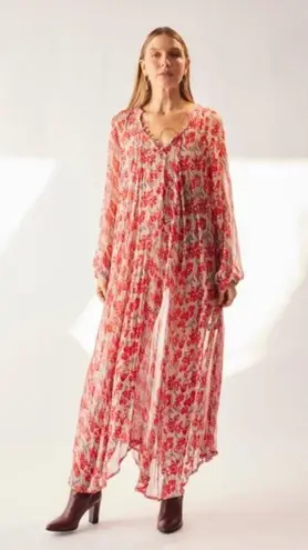 Natalie Martin 💕💕 Fiore Maxi Dress ~ Chiffon Watercolor Dove Medium M NWT