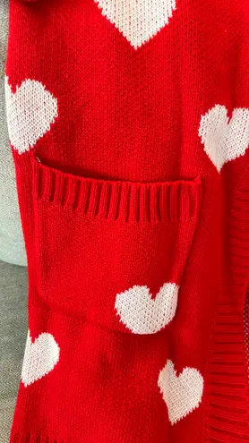 Krush NWT  Kandy Boutique Love Me Or Not Heart Print Cardigan S-XL Red