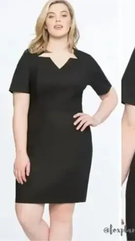 Eloquii New! Sheath Dress with Cut Out star Neckline exposed zipper, size 22