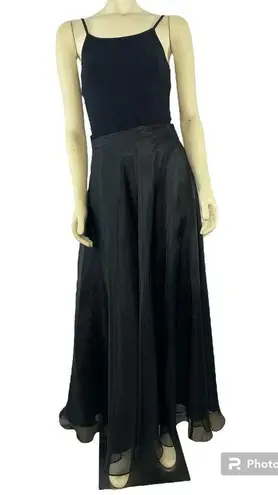 Vintage J.B.S. LTD Black formal shimmery iridescent overlay maxi skirt size 14