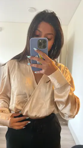 NA-KD Champagne Wrap Top