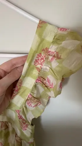 Moonlight Lily Frankie Flutter Sleeve Midi Dress Cotton Silk XS