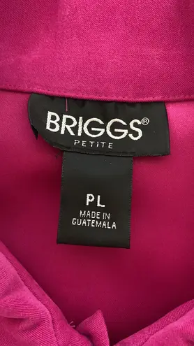 Briggs button down blouse petite long sleeve large buttons VTG 80s/90s Sz LG PET Pink