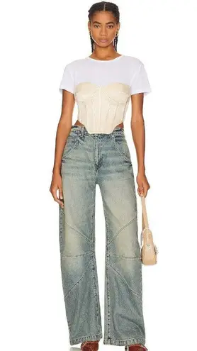 Bardot Eva Bustier Satin Corset Top Champagne Womens Size 8