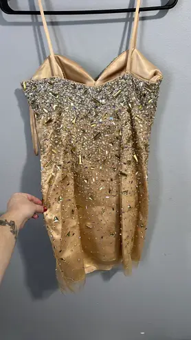 Mini Formal Dress Tan Size 2