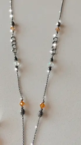 Boutique Dark Silver Orange Crystal Set