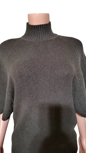 charcoal short sleeve bat wing knit jumper top M Black Size M