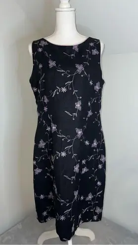 Jessica Howard Vintage y2k Black Floral Tank Dress Women’s 14