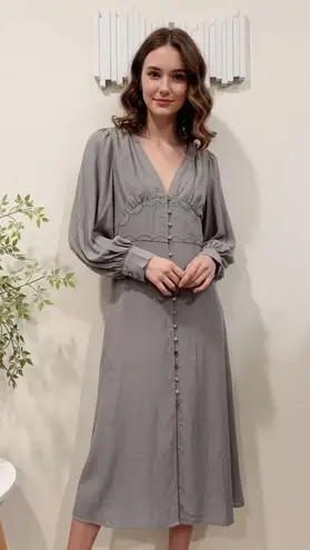 Sancia Mathilde Midi Dress in Eucalyptus Size Small NWT Green