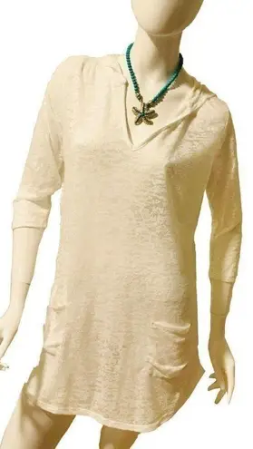 Akini Swimsuit Cover Up Lace Hooded Swimwear Ivory Medium