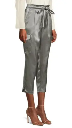 Ramy Brook | XS | Metallic Silver Satin Cargo Pocket Trouser Allyn Pant Revolve