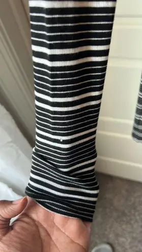 ATM Anthony Thomas Melillo Engineered Strip Long Sleeve Dress