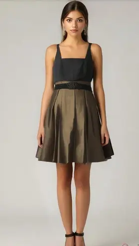 Wrapper embellished metallic skirt formal party cocktail dress size 6