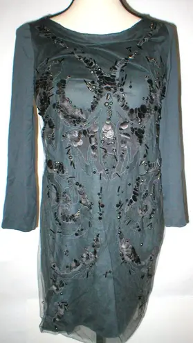 Roberto Cavalli New Womens 10 NWT Gray Lace Crystal Bead Dress 46 Designer Italy
