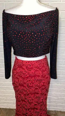 The Cool Collection 2 Piece Off Shoulder Crop Top & Maxi Skirt Formal Set, 10