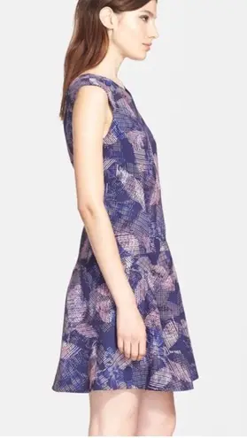 Rebecca Taylor Sonic Garden Fit & Flare Abstract Print Dress size 6 Small