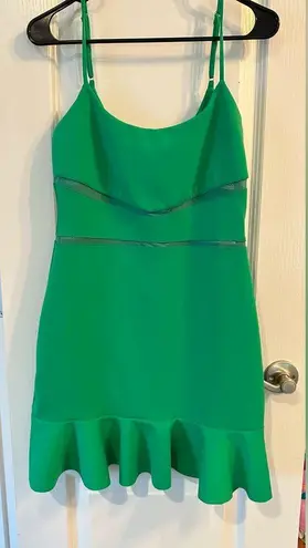 Adelyn Rae Green Shamrock Sheer Panel Mini Dress - / Gianna