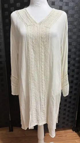 Raya Sun Sundress Cover Up Womens S/M Cream Crochet Beach Festival Vacation Boho