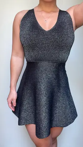 Cushnie et Ochs black shimmer fit and flare mini dress XS Intermix Exclusive