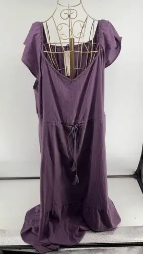 BloomChic Purple Ruffle Flutter Sleeve Midi Dress Women’s Plus Size 18