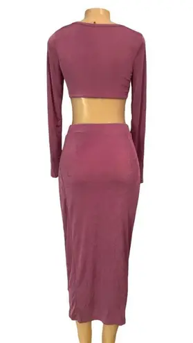 New! 2 Piece Set Sz L Set Purple Top Skirt Size L