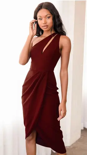 Lulus Burgundy Asymmetrical Dress