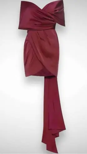 Katie May NWOT Katie May Miss Jenn Draped Strapless Statement Mini Dress Size M Bordeaux