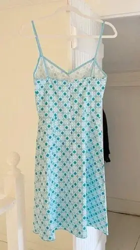 Zinc Vintage 90s Mod Printed A-Line Midi Dress Size 11 Blue/Turquoise
