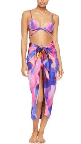 💕JONATHAN SIMKHAI💕 Makai Print Coverup Skirt ~ Cobalt Watercolor One Size NWT