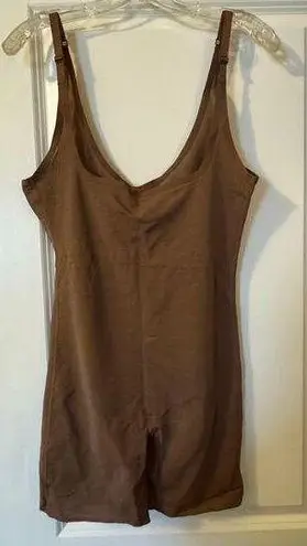 SKIMS Sheer Sculpt Open Bust Bodysuit Jasper Brown X Large
