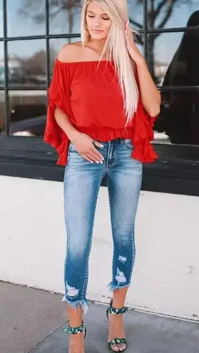 Women’s off the shoulder top Red