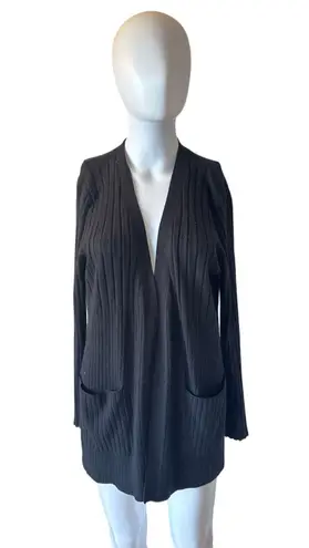 Coutelle Black Ribbed Open Front Cardigan Sweater Women’s Medium