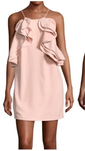 C/MEO COLLECTIVE C/Meo Midnight Sky Ruffle Pink Dress Girly XS REVOLVE