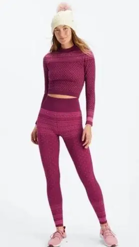 Fabletics  Holly Seamless Fair Isle Leggings & Long Sleeve Top Set - Size XL