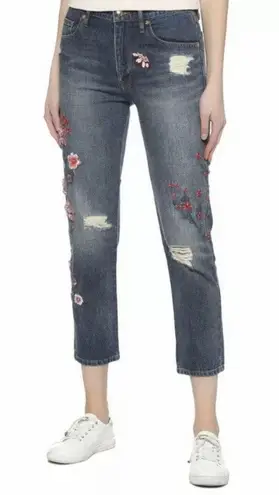 Juicy Couture Women's  Black Label Denim Floral Boyfriend Jeans, Sz 27 - New!