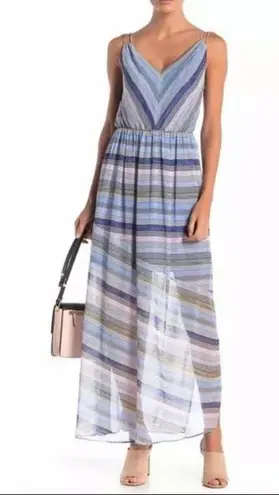 CeCe V Neck Sleeveless Maxi Dress, Size 6, Blue, NWT