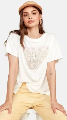 Mate the Label NEW White Organic Cotton "Turista" Max Boxy Crew Shirt - L