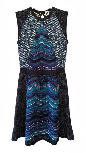 Missoni M Multicolor Paneled Knit Sleeveless Mini Dress Size 48 US XXL