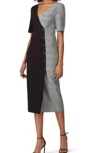 Fame and Partners Fame‎ & Partners Everly Midi Dress V Neck Black & Gray Size 0