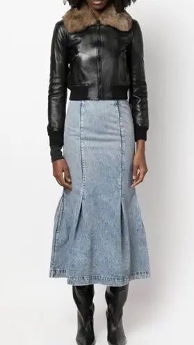 KHAITE high-waisted slim-cut Levine Denim Skirt NEW