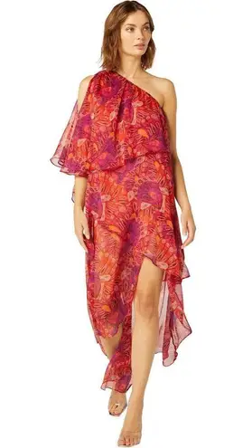 MISA Los Angeles One Shoulder Araya Asymmetric Flutter Ethereal Dress NWT L $410