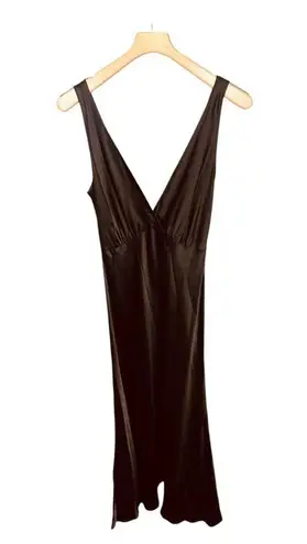 Enza Costa Silk Satin Nuit Maxi Dress Black