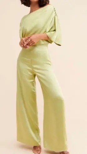 Elliatt Amari Satin Off The Shoulder Jumpsuit Size XS In Black