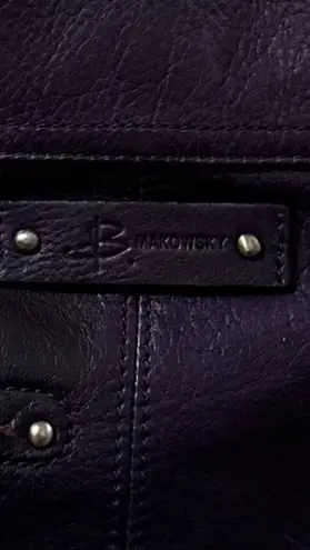 B Makowsky B. Makowsky Deep Purple Leather Crossbody Bag